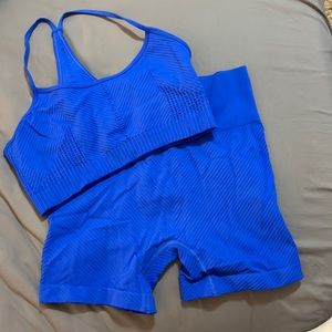 Womens blue workout set